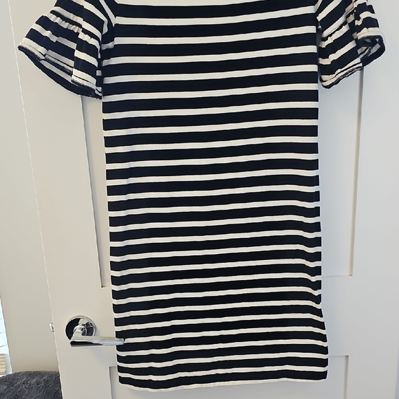 J. Crew stripped Black And White Shirt Dress 100% Cotton Size S - Picture 5 of 12
